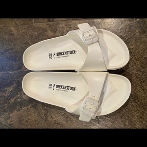 White, single strap, Birkenstocks